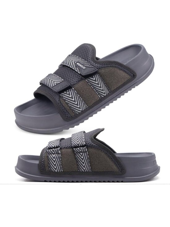 Men\'s Dark Grey Orthotic Sandals Comfortable Arch Support Fabric Slippers Casual main image 4